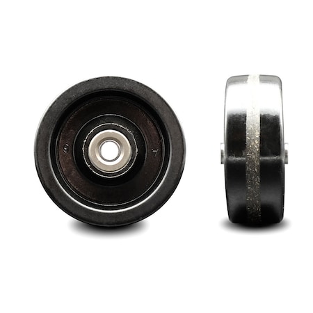 Service Caster SCC - 4" Phenolic Wheel Only w/Roller Bearing - 3/8" Bore - 600 lbs Capacity SCC-PHR414-38